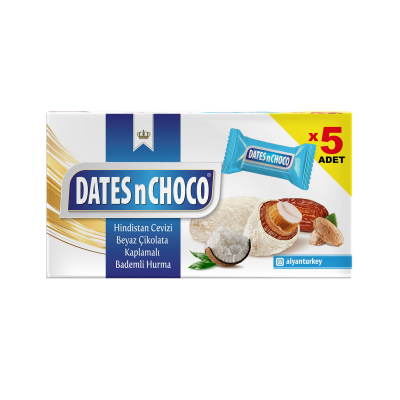 Dates N Choco Hindistan Cevizi ve Beyaz Çikolata Kaplı Hurma 60GR