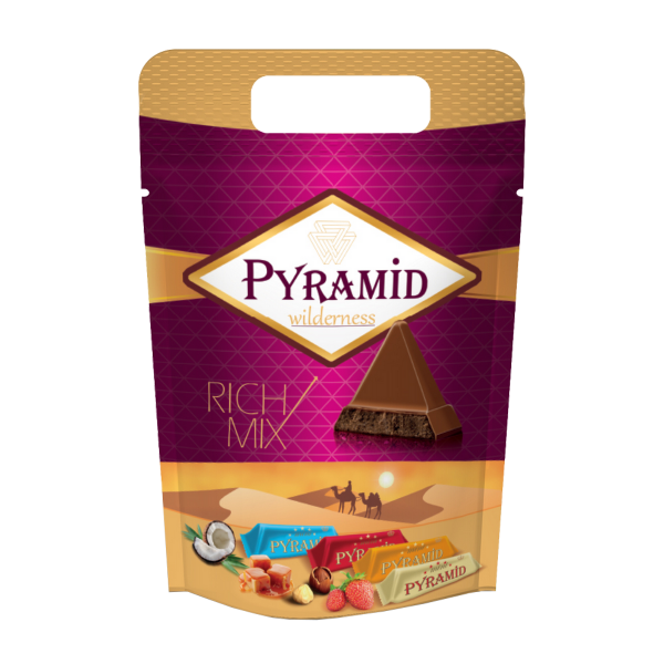 Pyramid Çeşitli Aromalı (Fındık & Çilek & Karamel & Hindistan Cevizi) Krema Dolgulu Kokolin 500gr