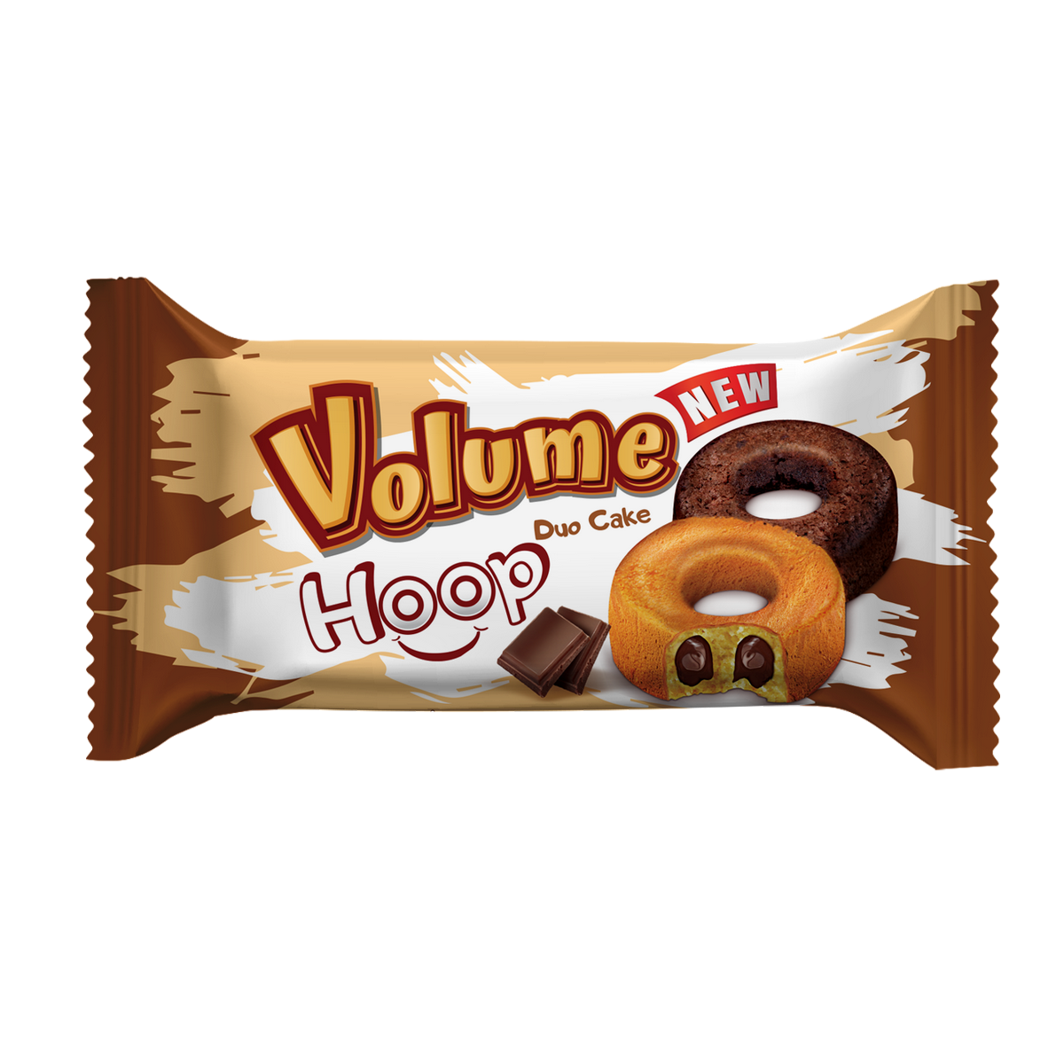 VOLUME Hoop Çikolata Soslu Duo (Sade ve Kakaolu) Kek 45gr*24 Adet