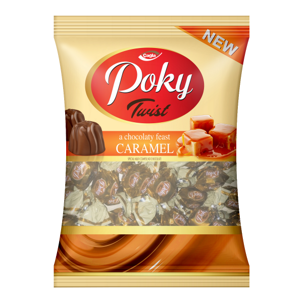 Poky Twist Karamel  Aromalı Krema Dolgulu Sütlü Kokolin 1000gr