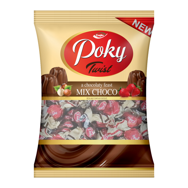 Poky Twist Fındık & Çilek Aromalı Krema Dolgulu Sütlü Kokolin 1000gr