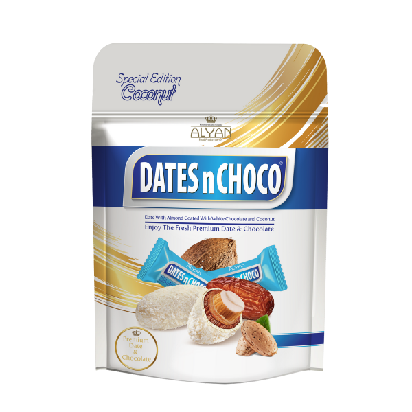 Dates N Choco Hindistan Cevizi ve Beyaz Çikolata Kaplı Hurma 90gr