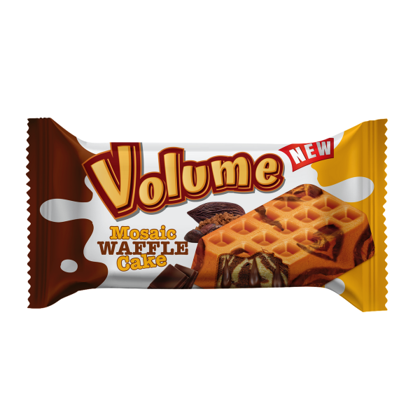 VOLUME Waffle Çikolata Soslu Mozaik Kek 45gr*24 Adet  