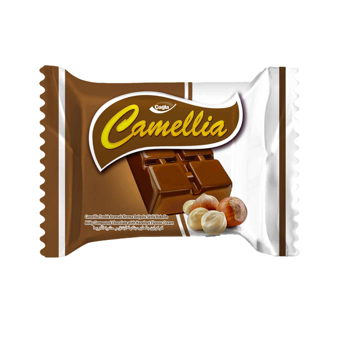 Camellia Fındık Aromalı Krema Dolgulu Sütlü Kokolin 9gr*48 Adet 