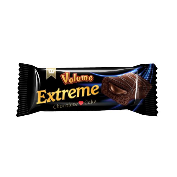VOLUME Extreme Çikolata Kaplamalı Çikolata Soslu Kakaolu Kek 40g*24 Adet 
