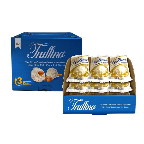 Truffino Bademli Sütlü Krema Dolgulu Hindistan Cevizli Beyaz Çikolata 40gr*12 adet