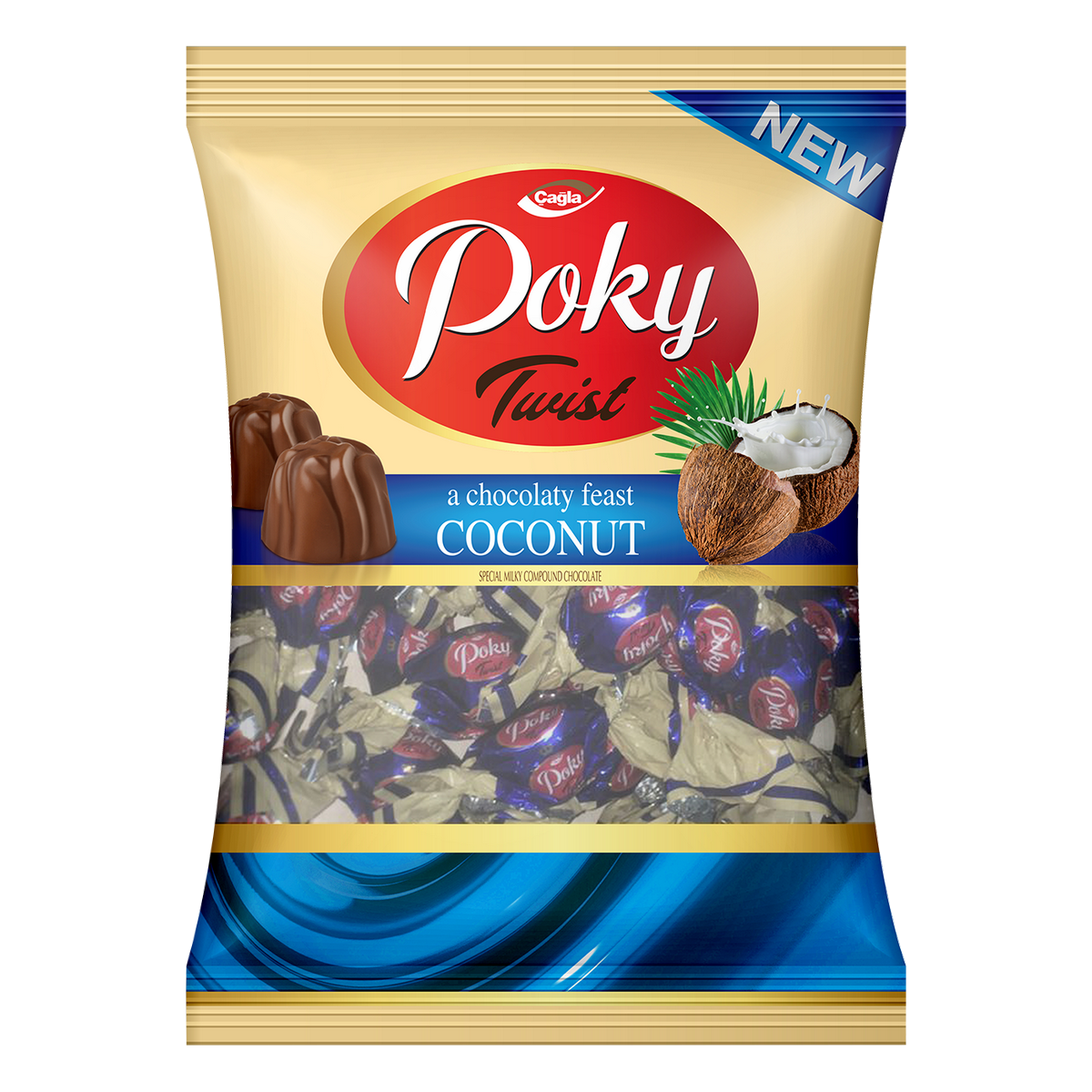 Poky Twist Fındık & Çilek & Karamel & H.Cevizli Aromalı Krema Dolgulu Sütlü Kokolin 500g