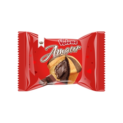 VOLUME AMOUR MUFFIN ÇİKOLATA SOS DOLGULU ÇİKOLATA AROMALI MOZAİK  KEK 45gr*24 adet M.71230