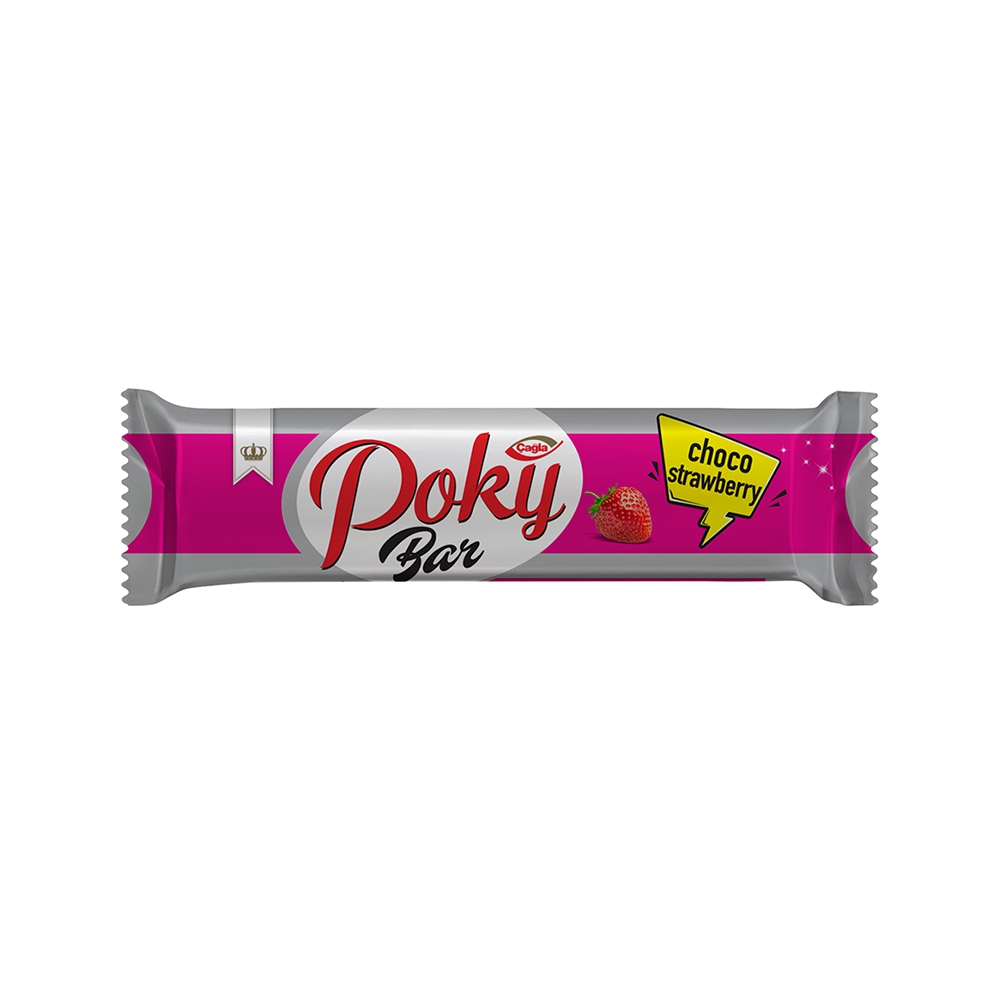 Pokybar Çilek Aromalı Krema Dolgulu Sütlü Kokolin 25gr*24 Adet