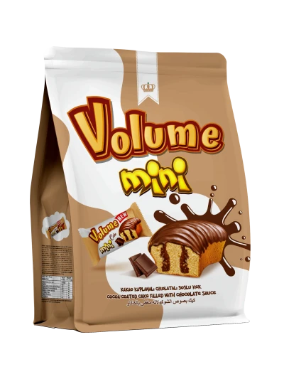VOLUME Mini Kakao Kaplamalı Çikolata Soslu Kek 160gr (quadro poşet) 10 Adet* M.71240