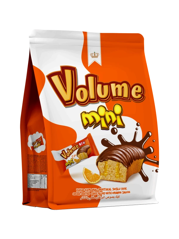 VOLUME Mini Kakao Kaplamalı Portakal Soslu Kek 160gr (quadro poşet) * 10 Adet M.71260