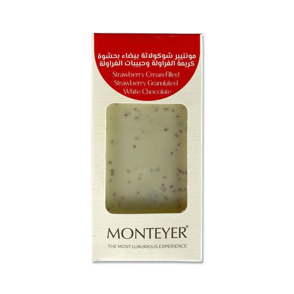 Monteyer Çilek Kremalı Çilek Granürlü Beyaz Tablet Çikolata 60gr*1 Adet M.06500
