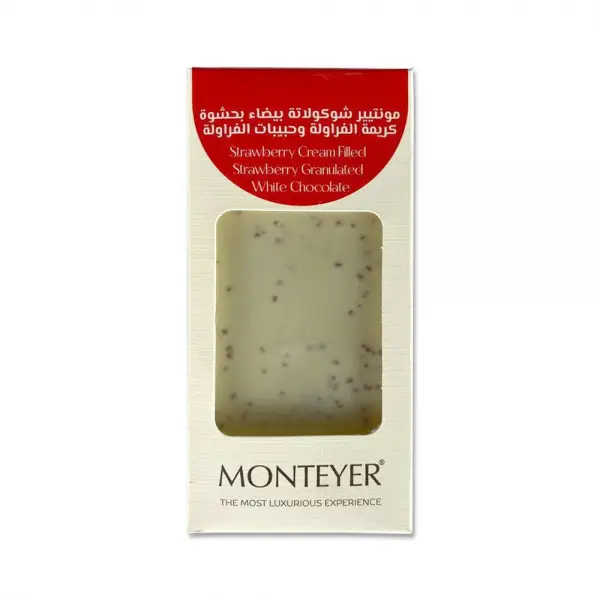 Monteyer Çilek Kremalı Çilek Granürlü Beyaz  Tablet Çikolata 60gr*1 Adet  M.06500	