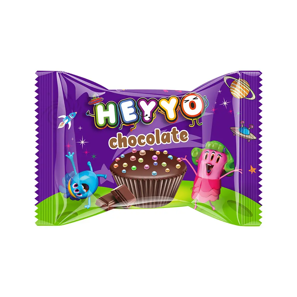 HEYYO Çikolata Kaplamalı Çikolata Soslu Drajeli Kakaolu Kek 45gr*24 Adet