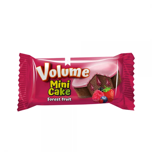 VOLUME Mini Kokolin Kaplamalı Orman Meyve Soslu  Kek 30 gr*24 Adet 