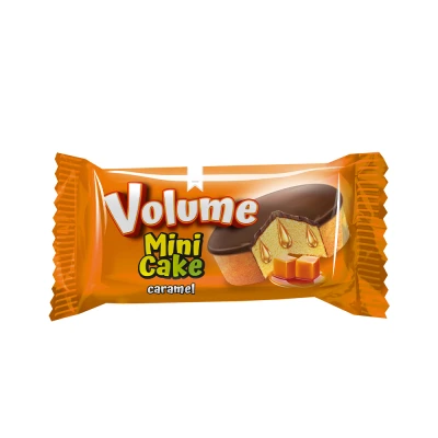 VOLUME Mini Kakao Kaplamalı Karamel Soslu Kek 30gr*24 Adet 
