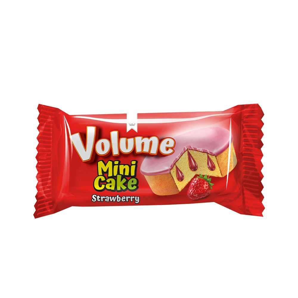 VOLUME Mini Kokolin Kaplamalı Çilek Soslu Kek 16 gr*24 Adet M.70842
