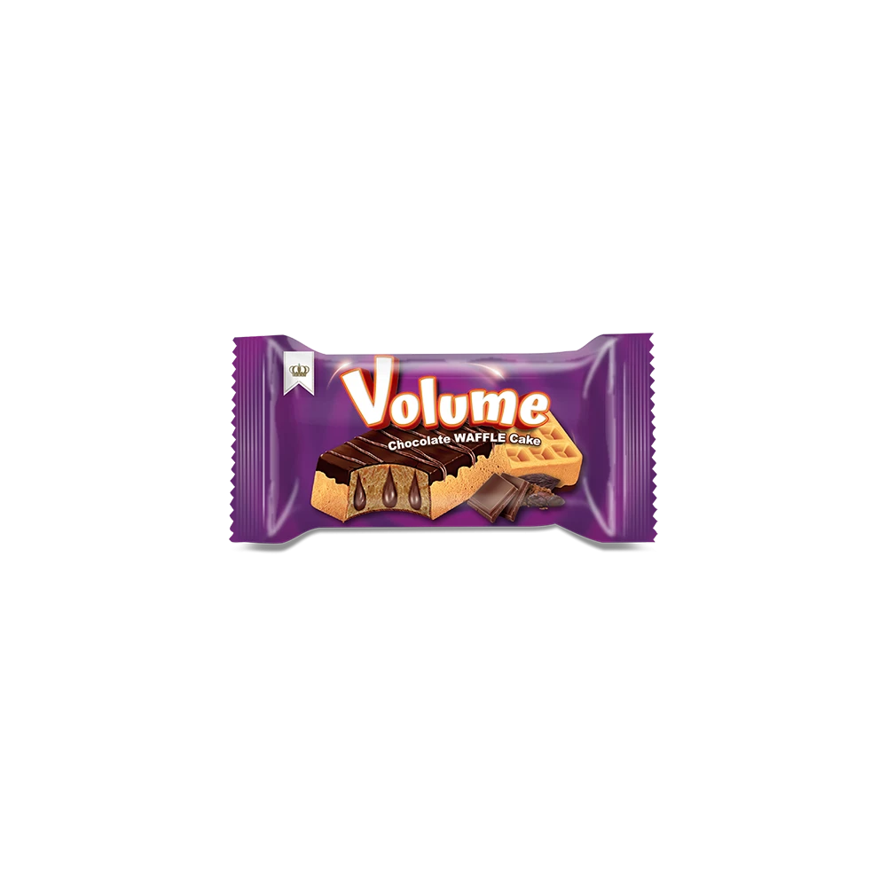 VOLUME Waffle  Kakao Kaplamalı Çikolata Soslu  Kek 40gr*24*6