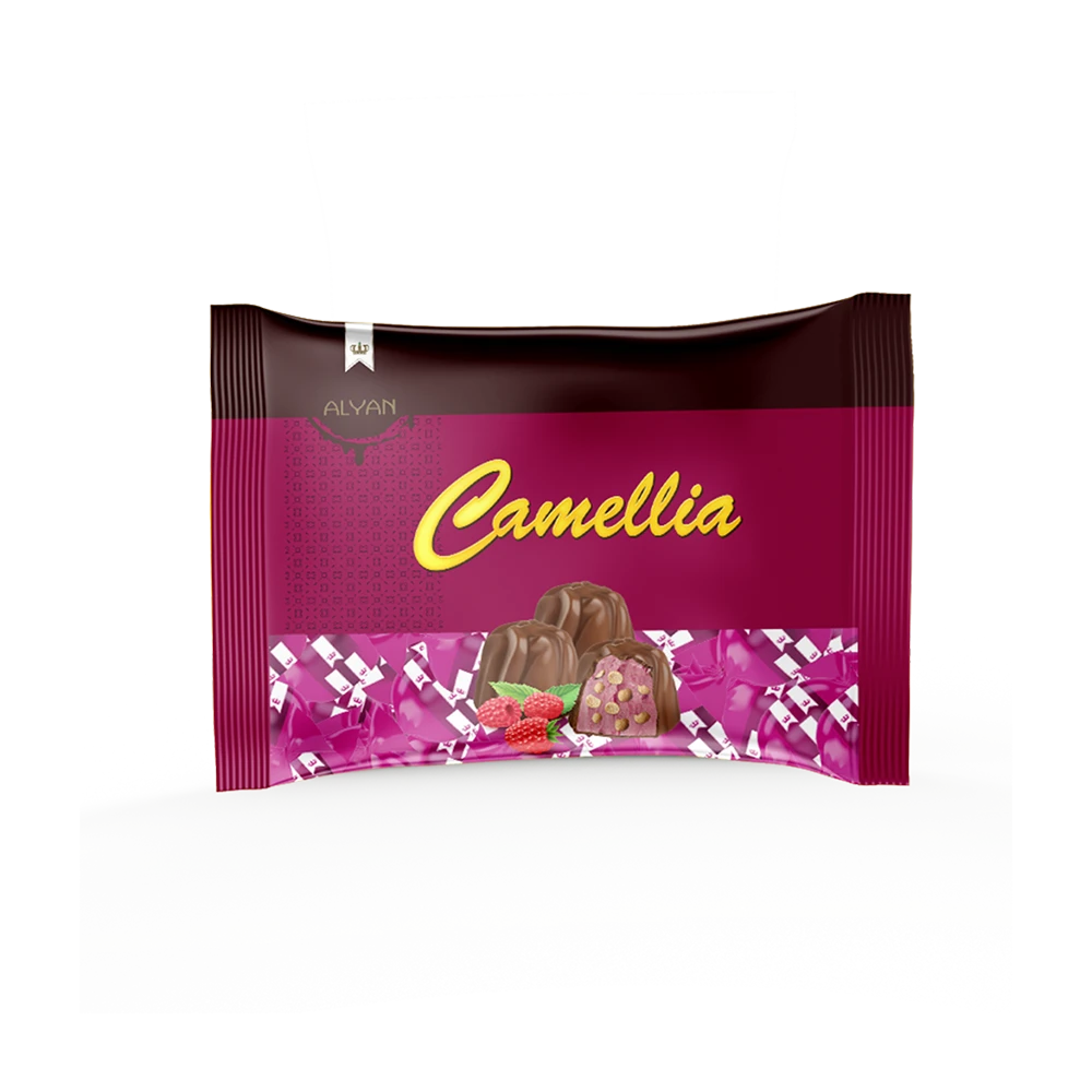 Camellia Twist Frambuaz Aromalı Krema Dolgulu Pirinç Patlaklı Sütlü Kokolin 1000gr*8(YASTIK POŞET)