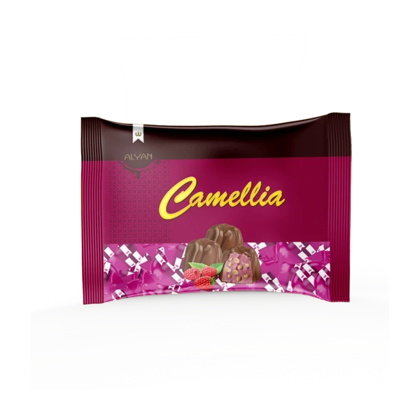 Camellia Twist Frambuaz Aromalı Krema Dolgulu Pirinç Patlaklı Sütlü Kokolin 1000gr*8(YASTIK POŞET)