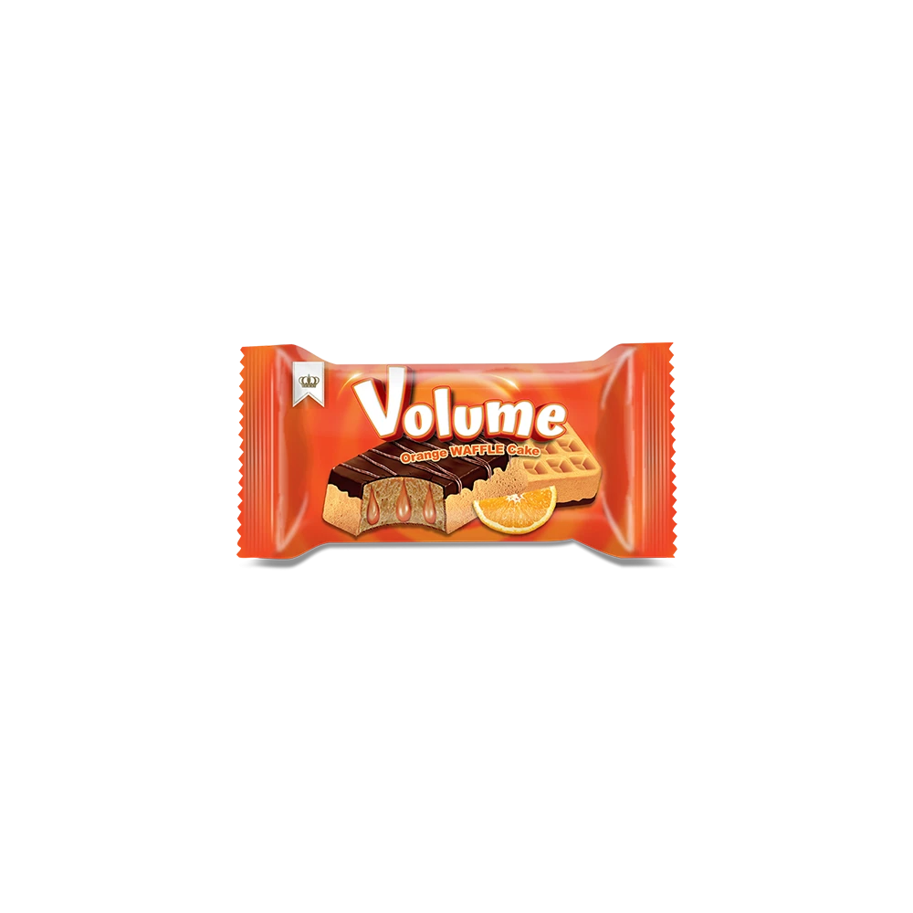 VOLUME Waffle Kakao Kaplamalı Portakal Soslu Kek 40gr*24*6