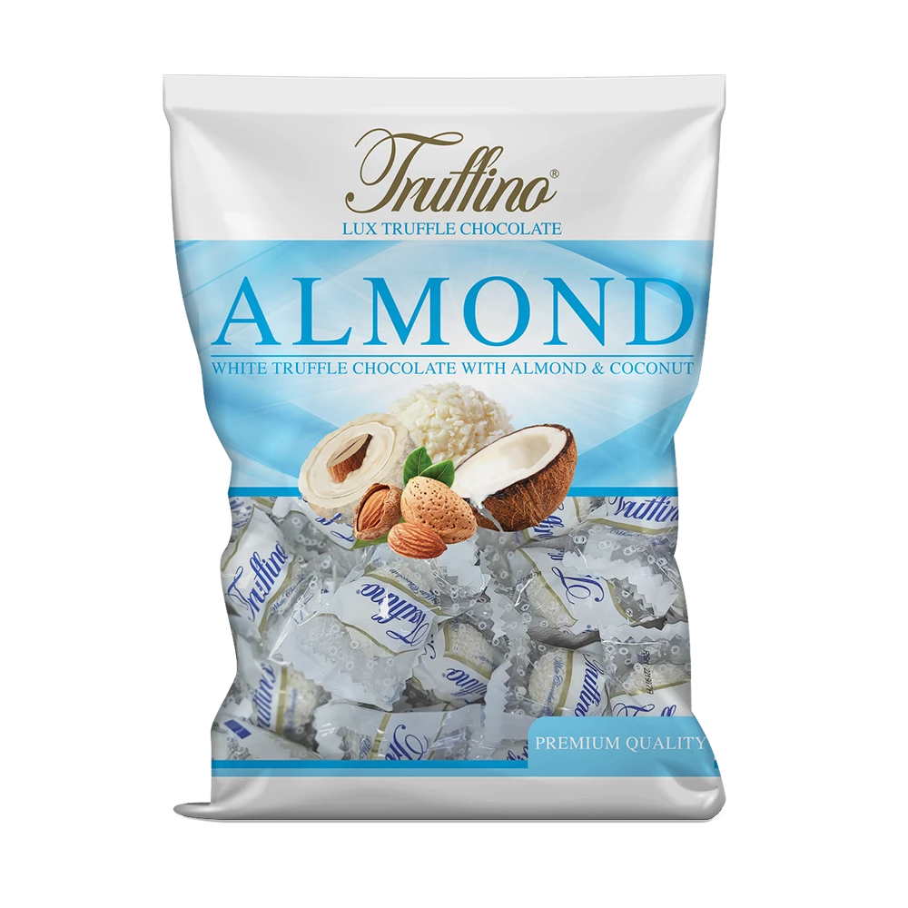 Truffino Bademli Sütlü Krema Dolgulu Hindistan Cevizli Beyaz Çikolata 1000gr