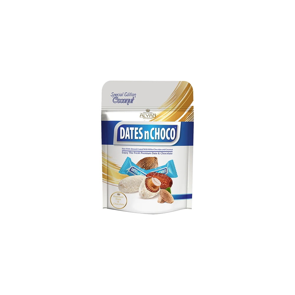 Dates N Choco Hindistan Cevizi ve Beyaz Çikolata Kaplı Hurma 90gr M.50000