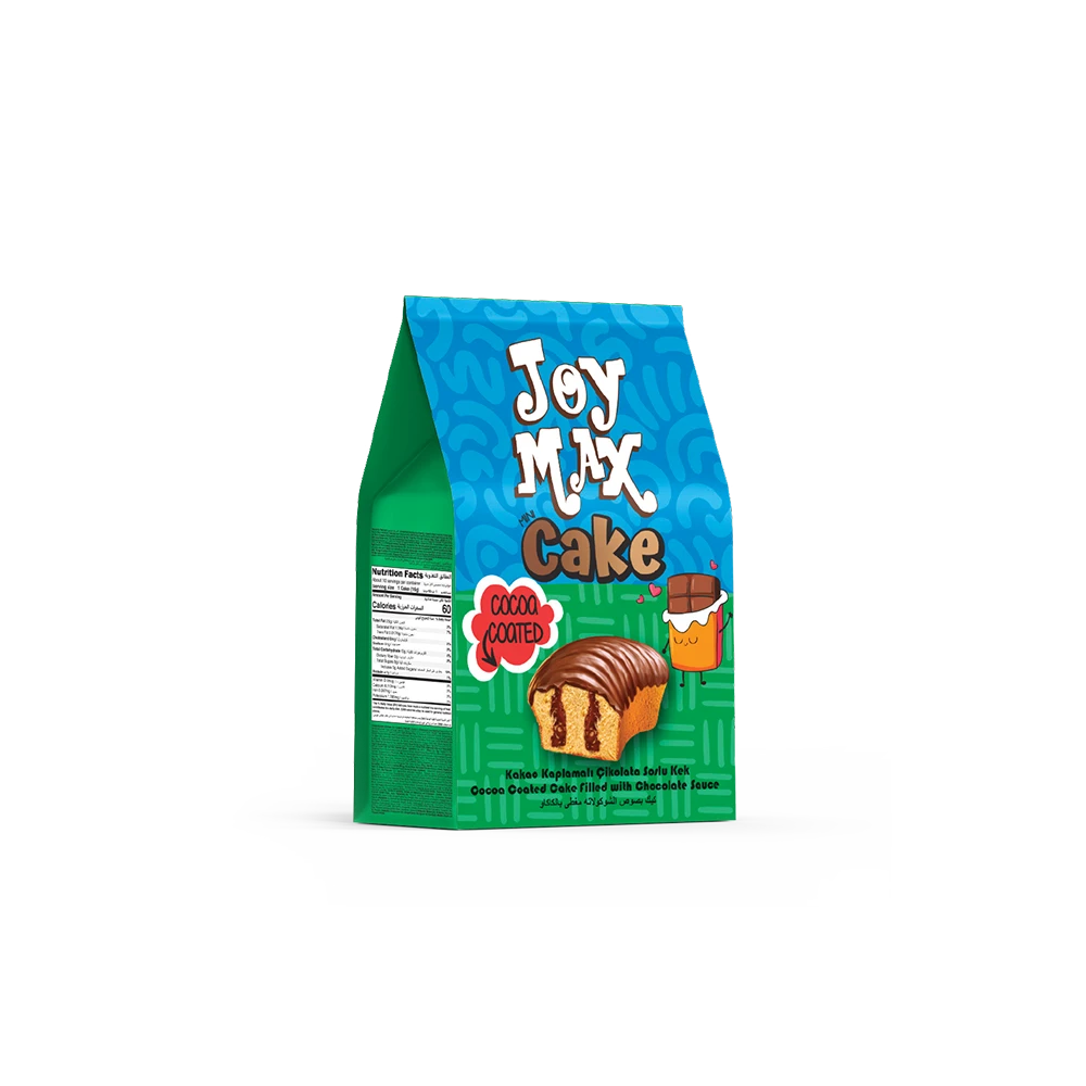 JOYMAX Mini Kakao Kaplamalı Çikolata Soslu Kek 160gr*12(quadro poşet)