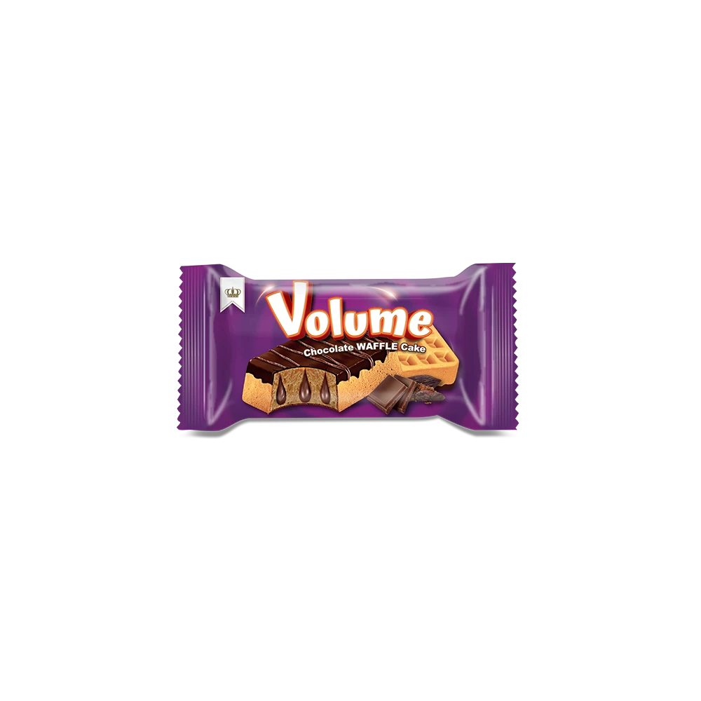 VOLUME Waffle  Kakao Kaplamalı Çikolata Soslu  Kek 40gr*24 Adet 