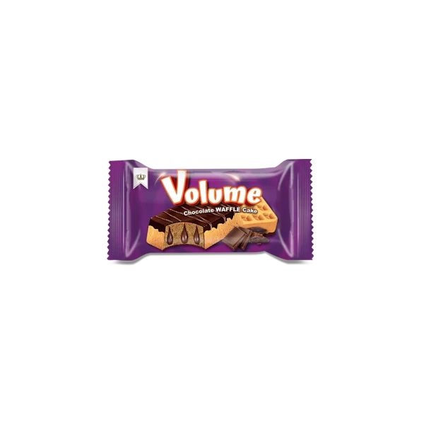 VOLUME Waffle  Kakao Kaplamalı Çikolata Soslu  Kek 45gr*24 Adet 