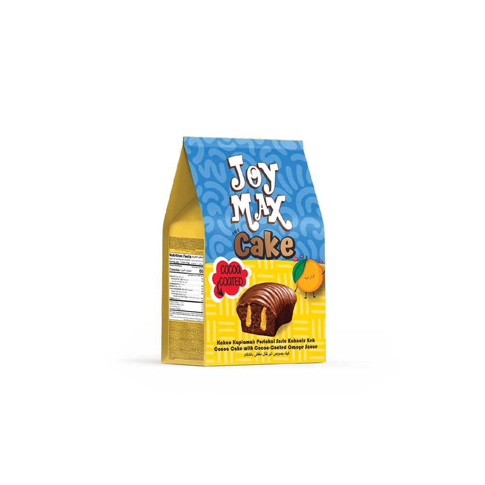 JOYMAX Mini Kakao Kaplamalı Portakal Soslu Kakaolu Kek 160gr*12(quadro poşet)