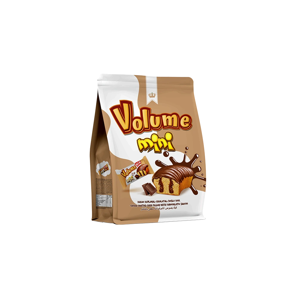 VOLUME Mini Kakao Kaplamalı Çikolata Soslu Kek 160gr (quadro poşet) 10 Adet* M.71240