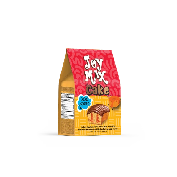 JOYMAX Mini Kakao Kaplamalı Karamel Soslu Kek 160gr*12(quadro poşet)