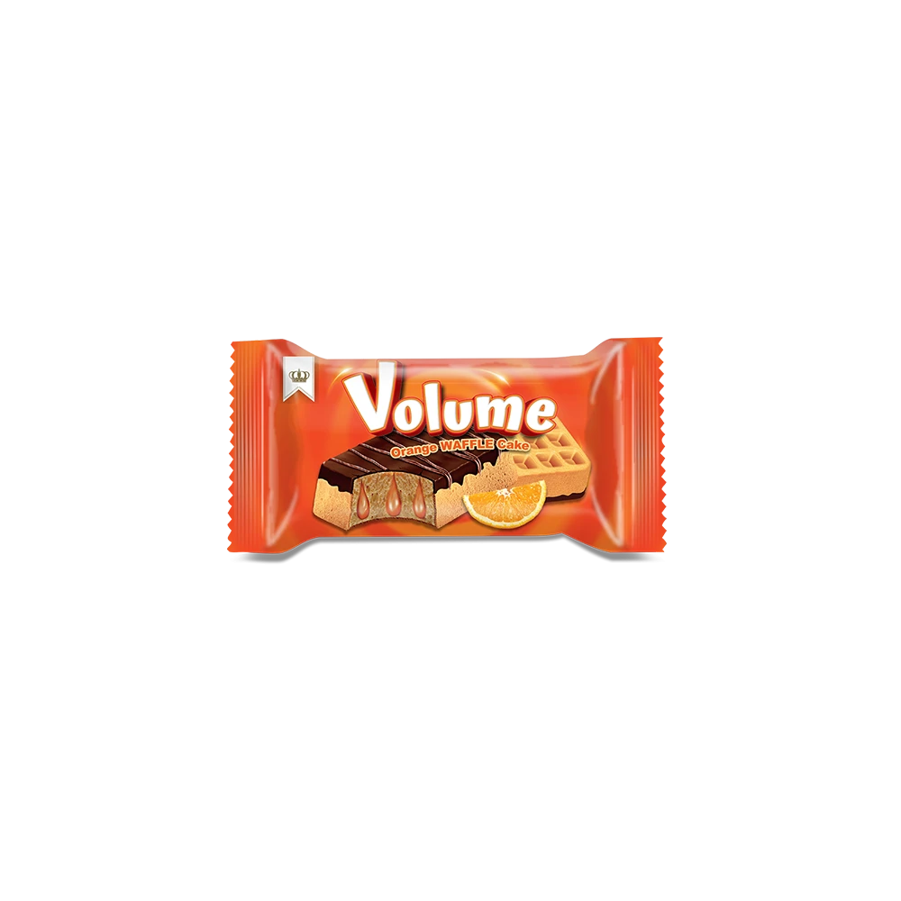 VOLUME Waffle Kakao Kaplamalı Portakal Soslu Kek 40r*24 Adet 