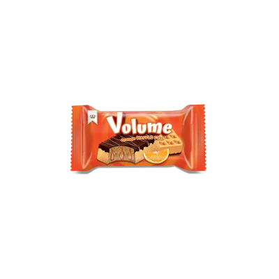 VOLUME Waffle Kakao Kaplamalı Portakal Soslu Kek 40r*24 Adet 