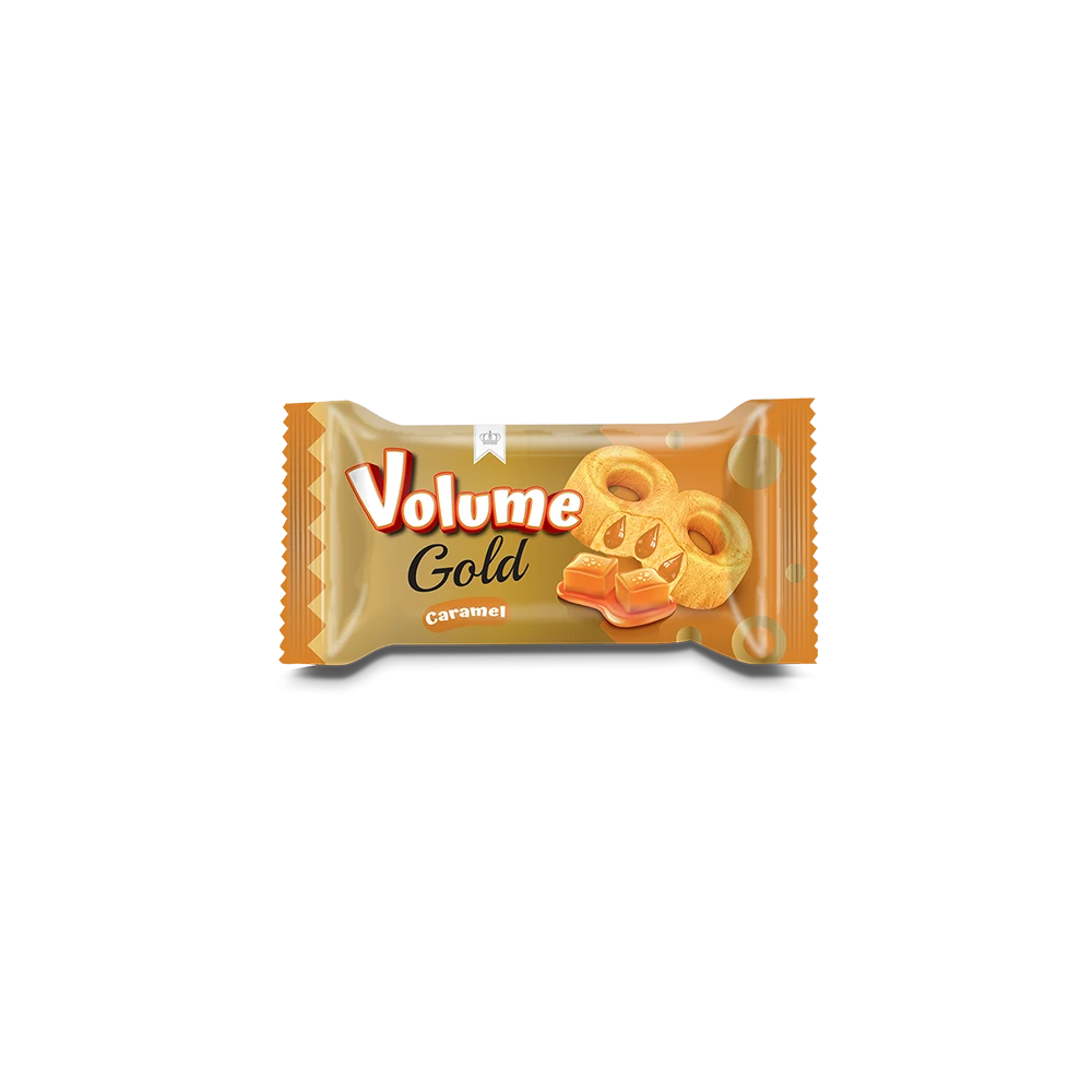 VOLUME GOLD Karamel Aroma Soslu Sade Hoop Kek 35gr*24*6