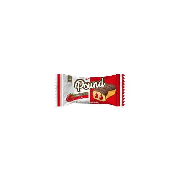 POUND Mini Kakao Kaplamalı Çilek Soslu Kek 20gr*24 Adet 