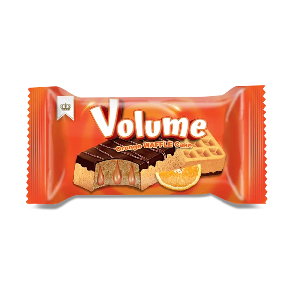 VOLUME Waffle Kakao Kaplamalı Portakal Soslu Kek 45gr*24 Adet 